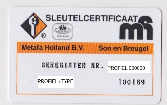 Cilinders met Certificaat