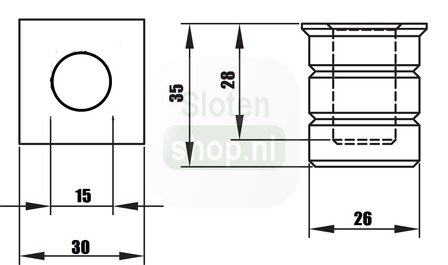 Tekening sluitpot espagnolet