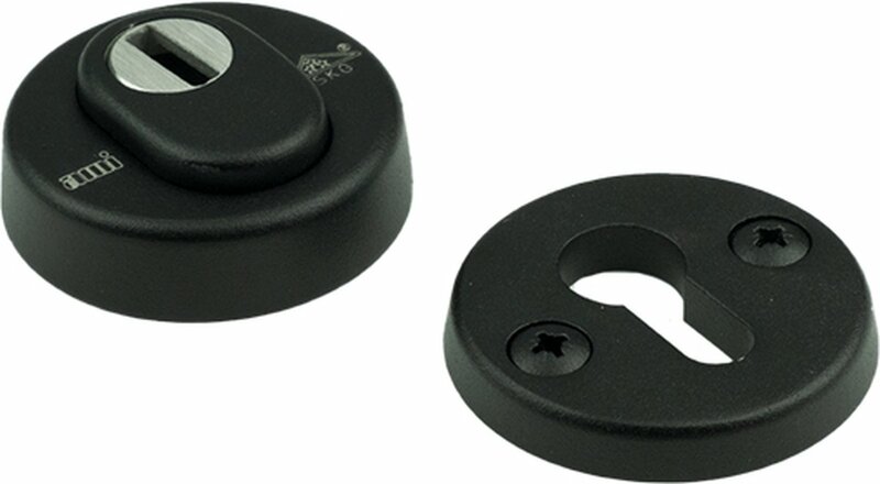 Zwarte Veiligheidsrozet met kerntrek rond - 60mm