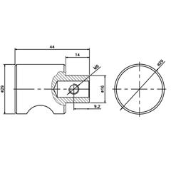 Tekening Knop voor knopcilinders Mauer hewi