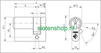 afmeting halve cilinder abus pfaffenhain