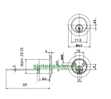 Afmetingen Ronde staartcilinder Abus Pfaffenhain Vitess SKG*** (lips model)