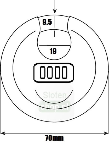 tekening discus code hangslot