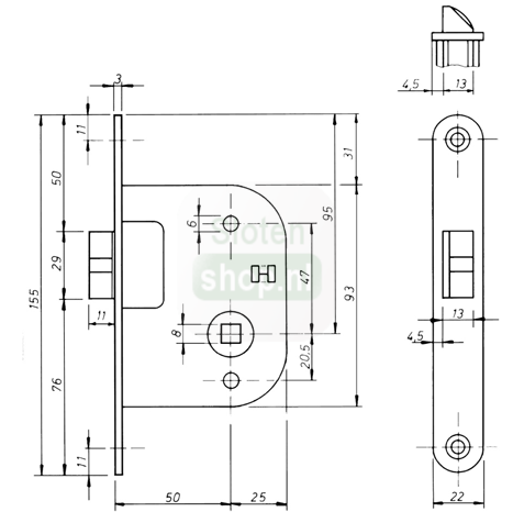 tekening loopslot oudmodel