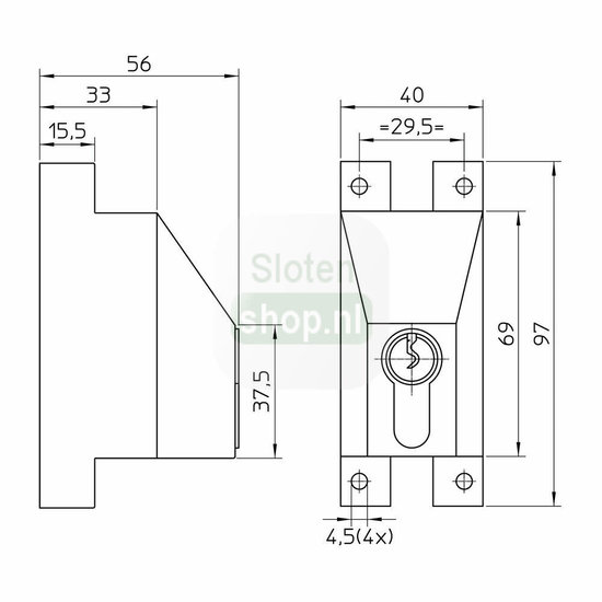 espagnolet beveiliger afmetingen