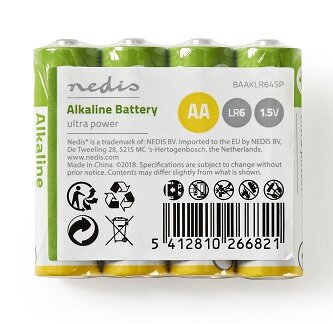 4 pack Alkaline batterij AA