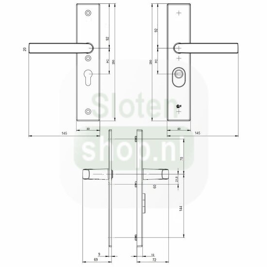 Tekening Intersteel veiligheidsbeslag