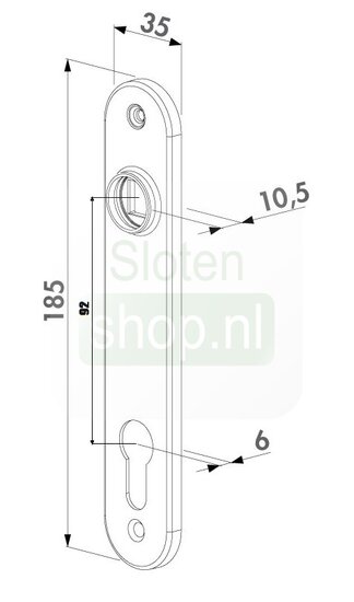 Afmetingen PC92 RVS schild