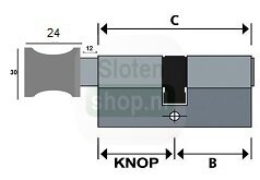 afmetingen s2 knopcilinder