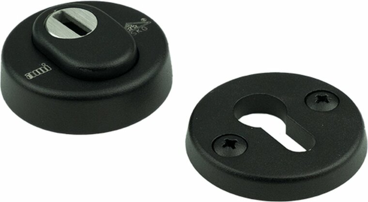 Zwarte Veiligheidsrozet met kerntrek rond - 60mm