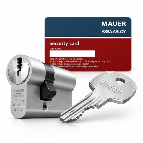 Mauer DT1 SKG3 certificaat cilinder met sleutel en security card