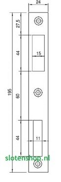 smalslot sluitplaat rvs 