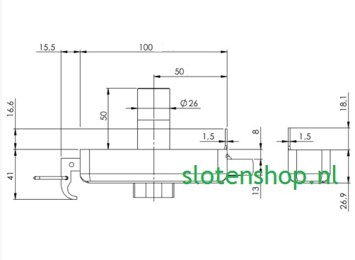 afmetingen S2 oplegslot nieuw