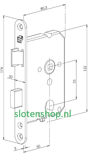 afmetingen Binnendeursloten