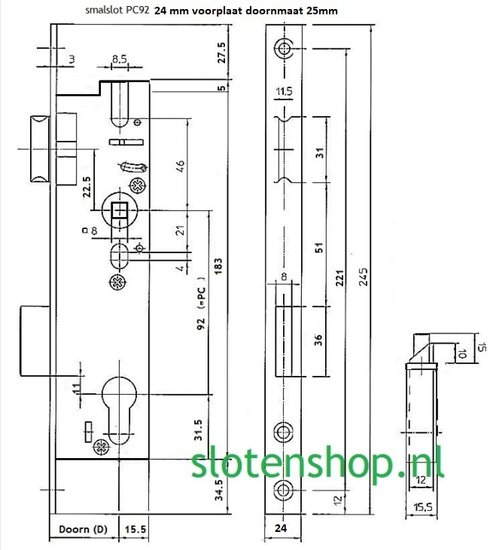 smalslot 25mm doorn wilka