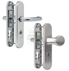 RVS verend veiligheidsbeslag-garnituur met kerntrek SKG***® afgerond