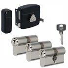 Zwart Oplegslot met extra gelijke cilinders