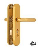 MESSING PVD Veiligheidsbeslag-garnituur met kerntrek SKG***® afgerond. Dieckmann.