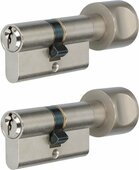 S2 knopcilinder 30/30 SKG**® set van 2 stuks gelijksluitend